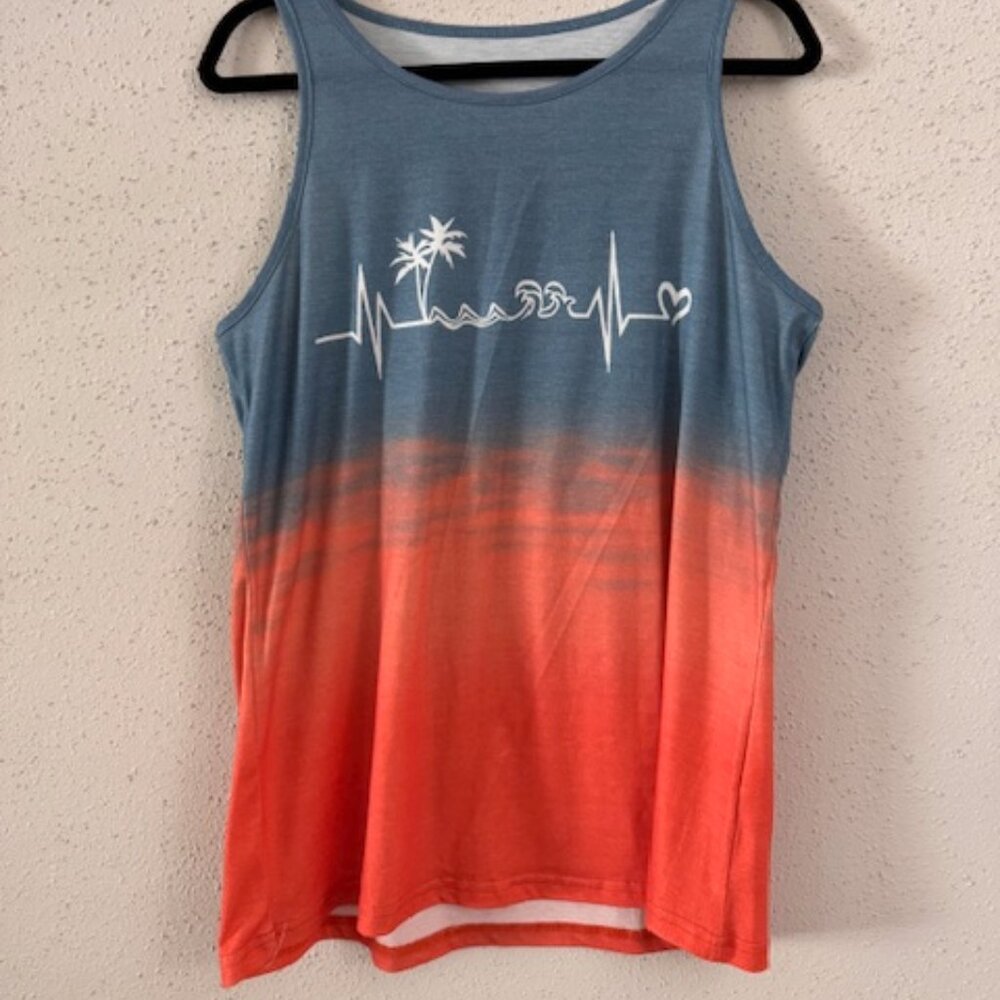 Tank Top Playero con Estampado Tropical (Tropical Tie-Dye Racerback Tank top)